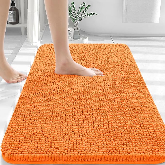 OLANLY Bathroom Rugs 30x20, Extra Soft Absorbent Chenille Bath Rugs, Rubber by OLANLY