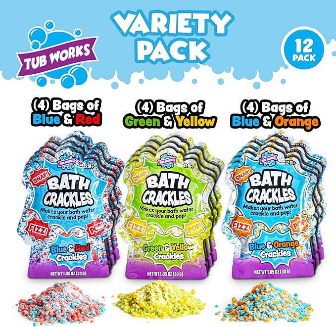 Tub Works® Bath Crackles Bath Toy, Variety 12 Pack | Nontoxic & Fragrance-Free - Image 2