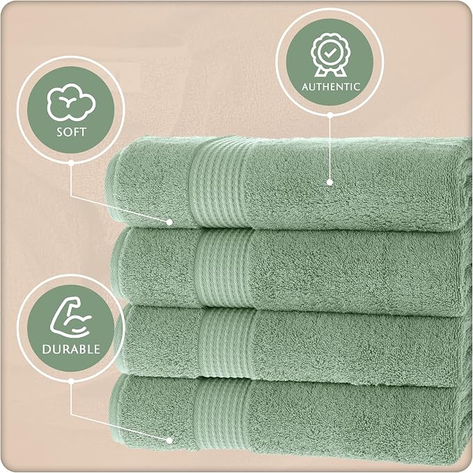 MAURA Basics Performance Bath Towels 100% Turkish Cotton - Image 4