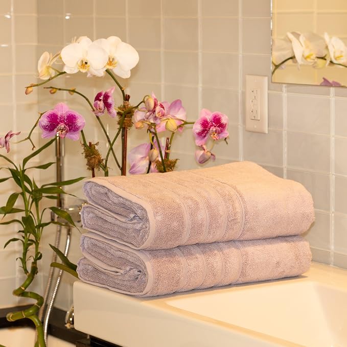 Mosobam Luxury Turkish 12pc XL Towel Set 35X70 16X30 13X13 Lavender Aura 700 - Image 2
