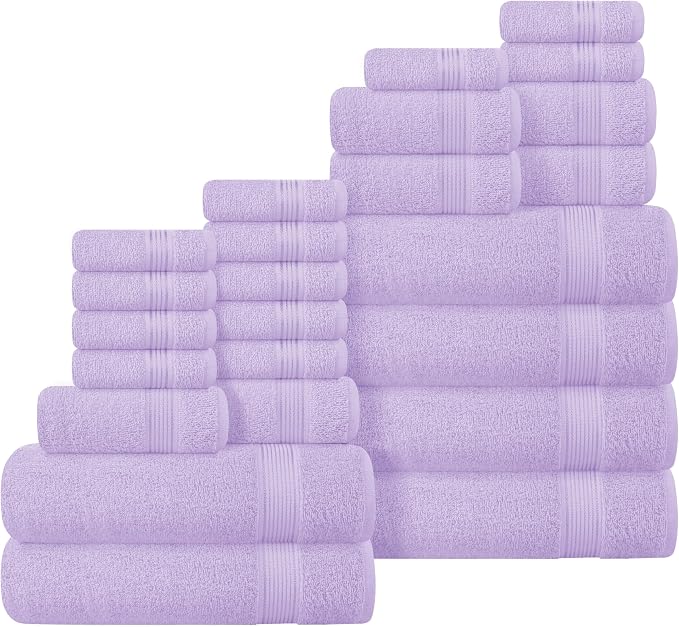 Belizzi Home 100% Cotton Towel Set, Contains 6 Soft Bath Towel, 6 Hand Towels by Unknown