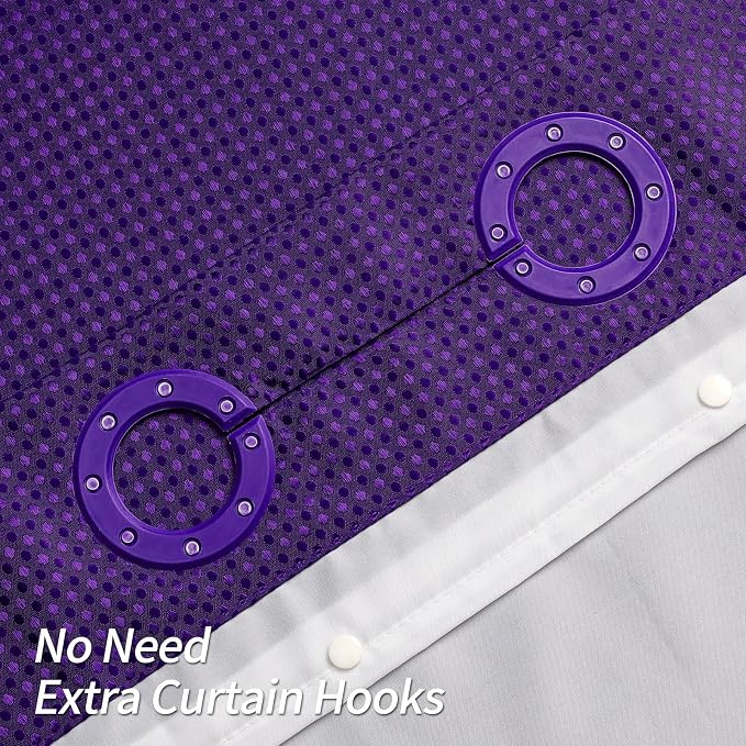MitoVilla Extra Long Shower Curtain Liner Set, No Hooks Needed - Image 3