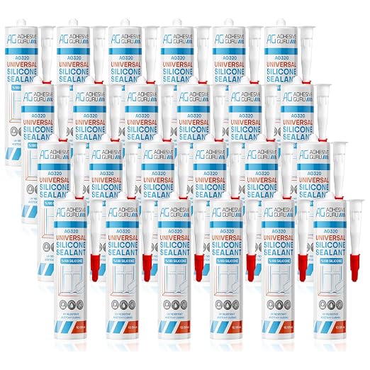 Adhesive Guru Clear Silicone Sealant Waterproof, All Purpose 100% Silicone Caulk by AdhesiveGuru