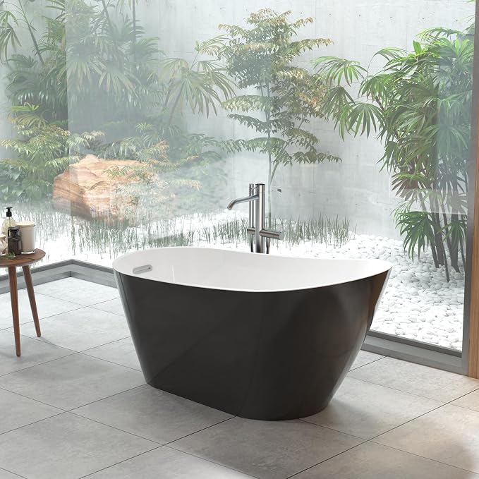 67 Inch Freestanding Acrylic Bathtub, Modern Soaking Tub by Unknown