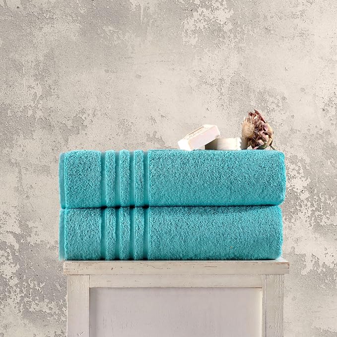 Hawmam Linen Jumbo Large Bath Sheets Towels 2 Pack Soft and Absorbent - Image 2