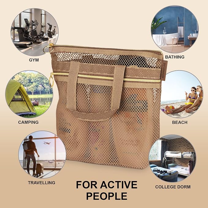 Mesh Shower Bag 10.2x9.9'' Quick-Dry Caddy - Image 4