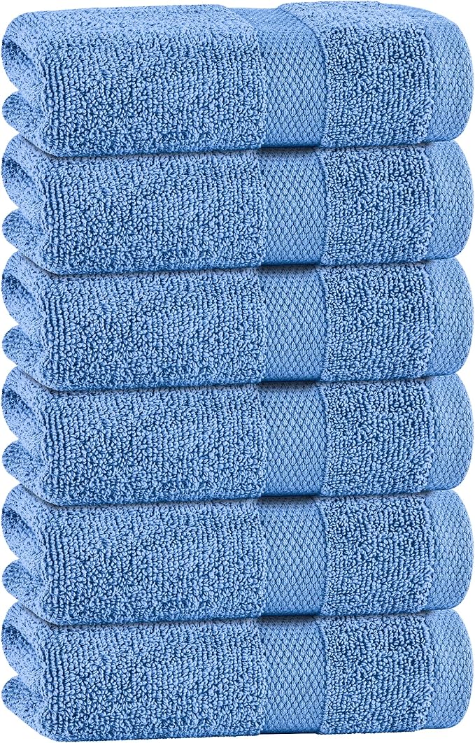 White Classic Light Blue Hand Towels by WhiteClassic