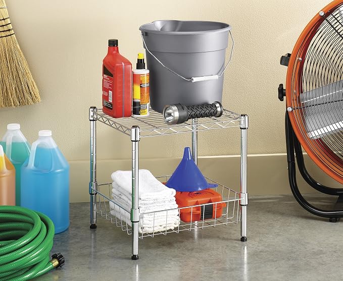 Whitmor 2 Tier Metal Storage Shelves, Heavy Duty Shelf - Image 5
