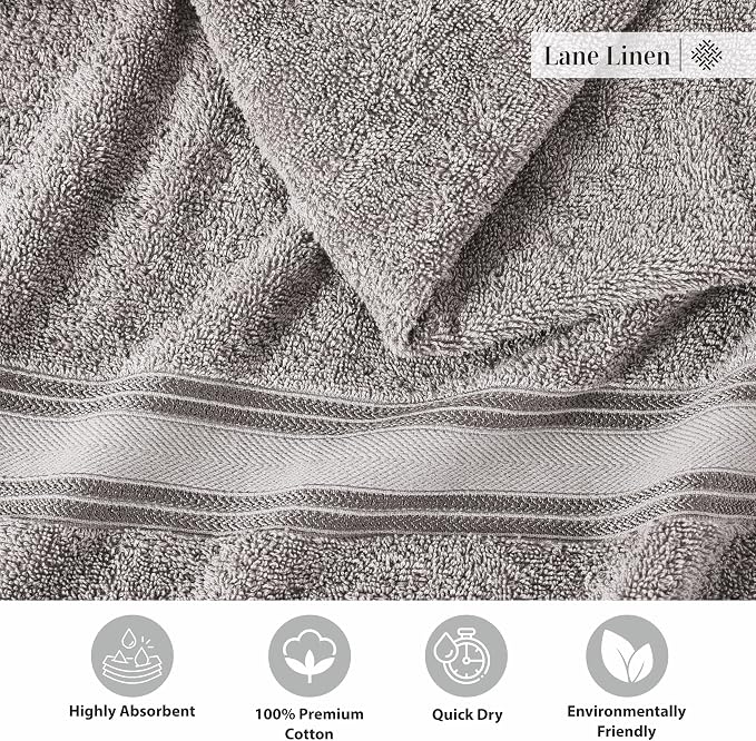 Lane Linen 100% Cotton Bath Sheets Set of 4 - Image 6