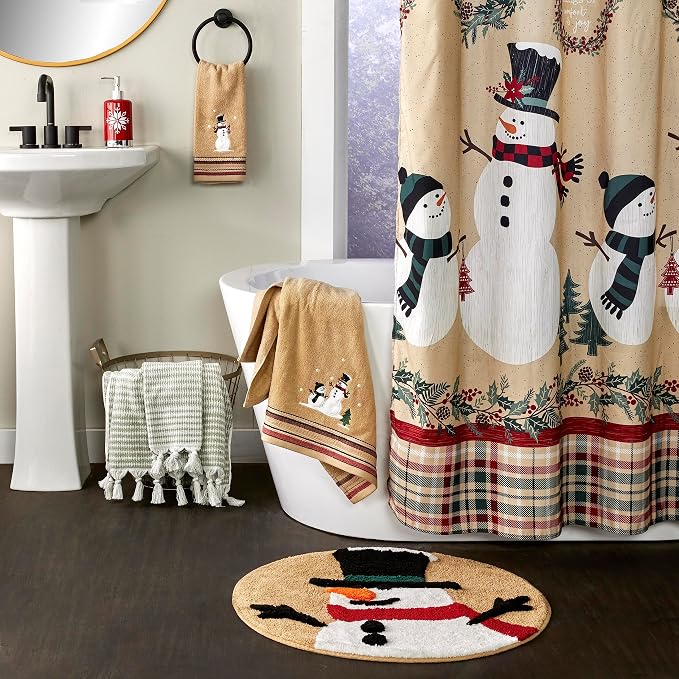 SKL Home Christmas/Winter Rustic Plaid Snowman Rug - Image 4