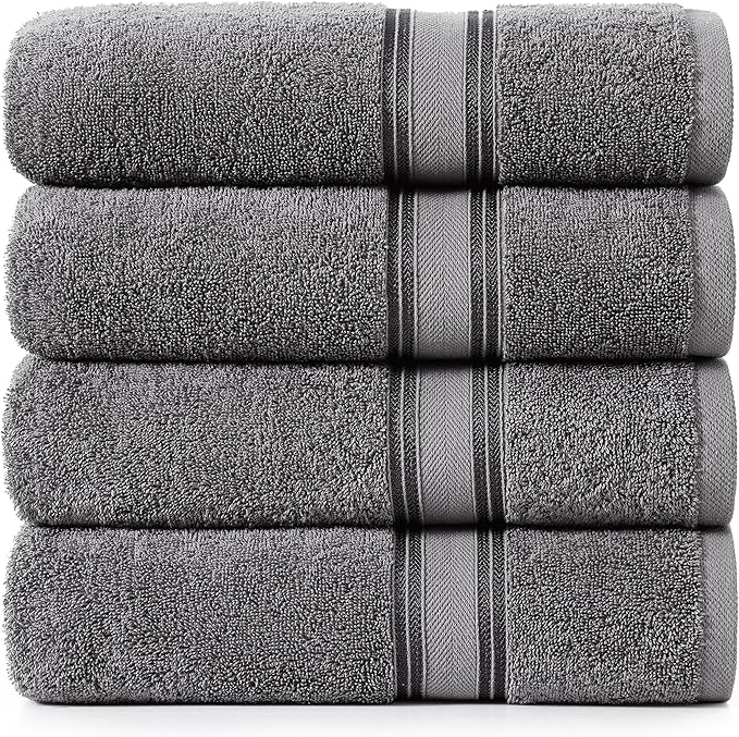 LANE LINEN 100% Cotton 4 Pack Bath Towels Set by LaneLinen