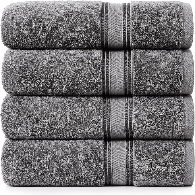 LANE LINEN 100% Cotton Bath Towels 4 Pack by LaneLinen