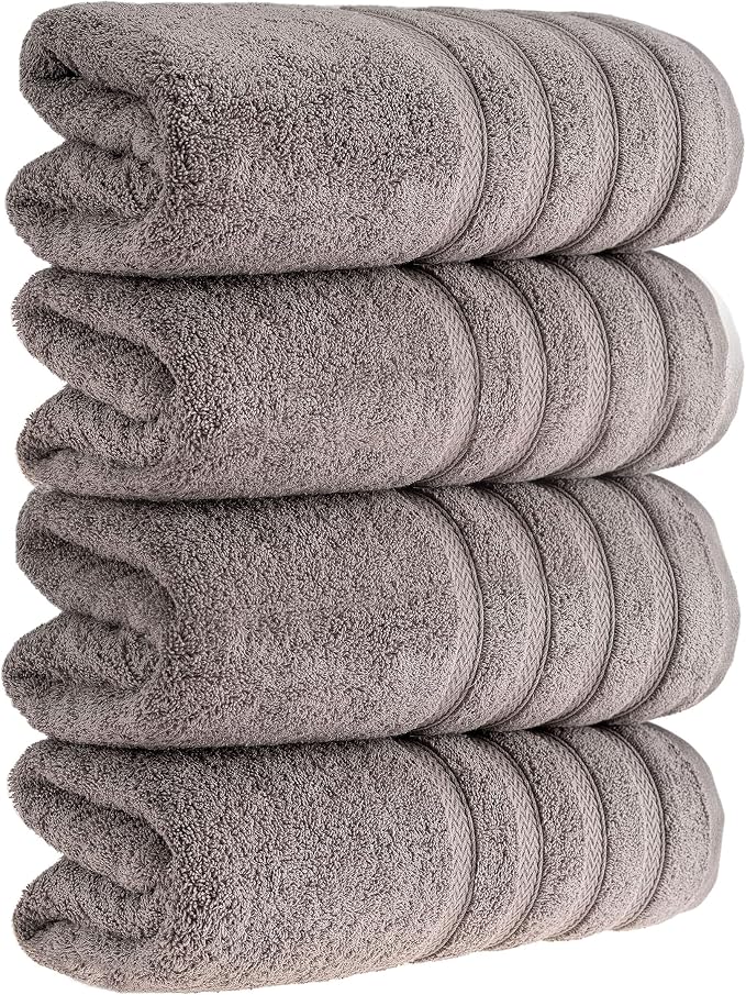 HALLEY Turkish 4 Pack Premium Bath Towels 650 GSM Highly Absorbent Super Soft - Image 2