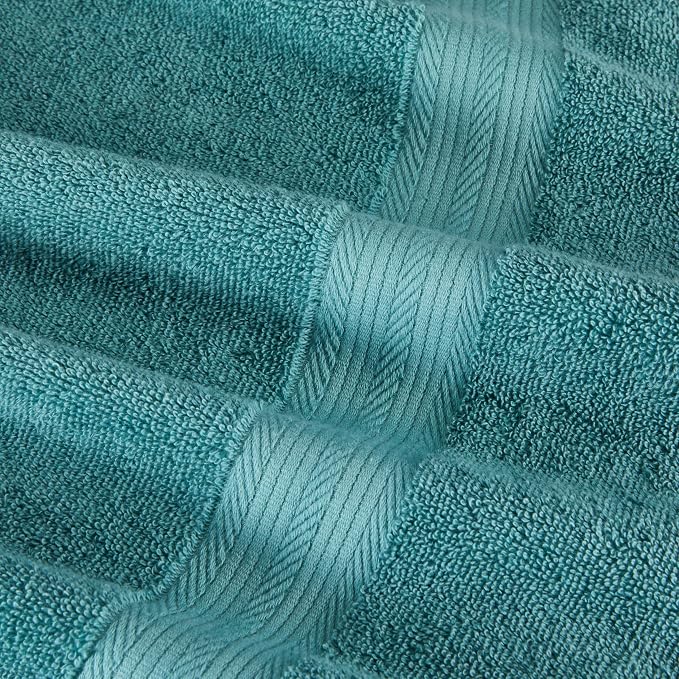 Amazon Basics Fade-Resistant 100% Cotton Bath Towel, 2 Pack, Teal Green - Image 5