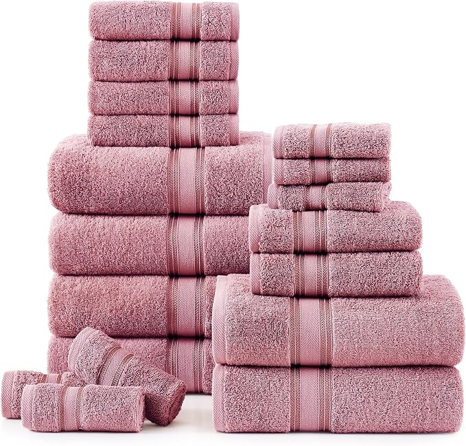 LANE LINEN Premium Bath Towel Set of 18 – 100% Cotton, 6 Bath, 6 Hand Towels & by LaneLinen