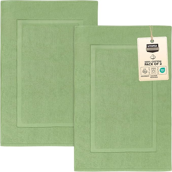 Utopia Towels Cotton Banded Rug, Bath Mats, Not a Bathroom Rug, 21 by 34 Inches by UTOPIATOWELS
