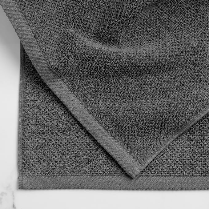 Welhome Franklin Premium 6 Pack Hand Towels Popcorn Textured Charcoal Bathroom - Image 6