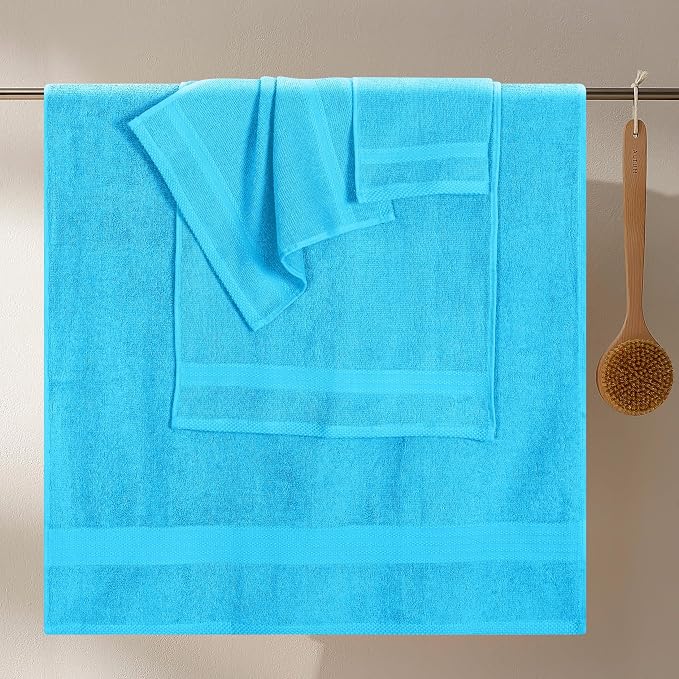 GLAMBURG Ultra Soft 8-Piece Towel Set -100% Pure Ringspun Cotton, Contains 2 - Image 3
