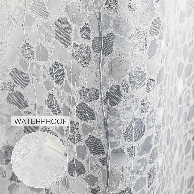 WELTRXE Bathroom Shower Curtain Liner 8G EVA Thick, 72x72 Inch 3D Frosted - Image 5