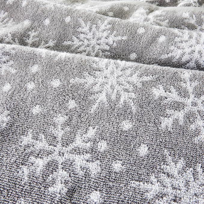 SKL Home Winter/Christmas Scattered Snowflakes Hand Towel 2pc Set - Image 2
