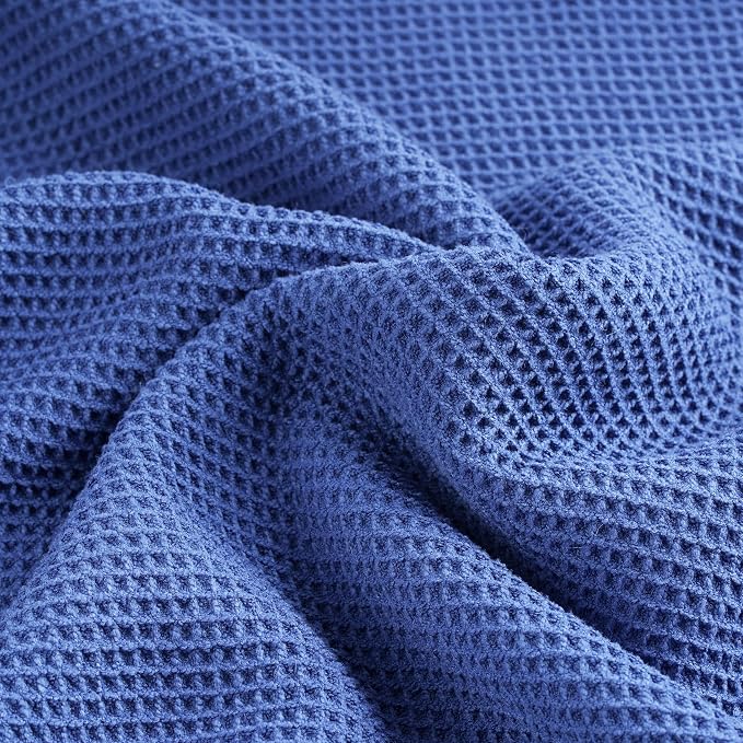 POLYTE 380 GSM Microfiber Oversize Quick Dry Lint Free Waffle Bath Towel - Image 7
