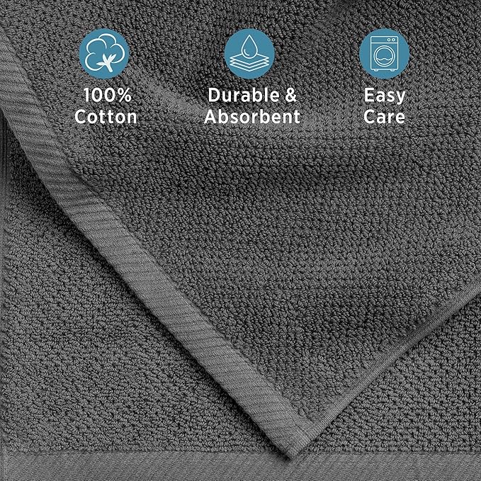 Welhome Franklin 100% Cotton Popcorn Textured Towel Set - Image 6