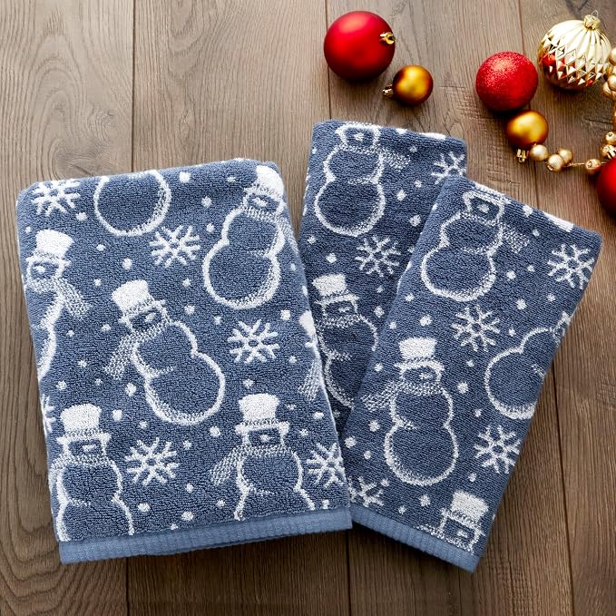 SKL Home Winter/Christmas Top Hat Snowmen Hand Towel 2pc Set - Image 3