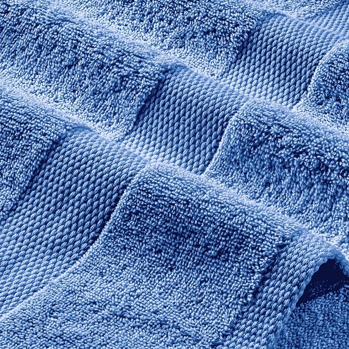 White Classic Light Blue Hand Towels - Image 8