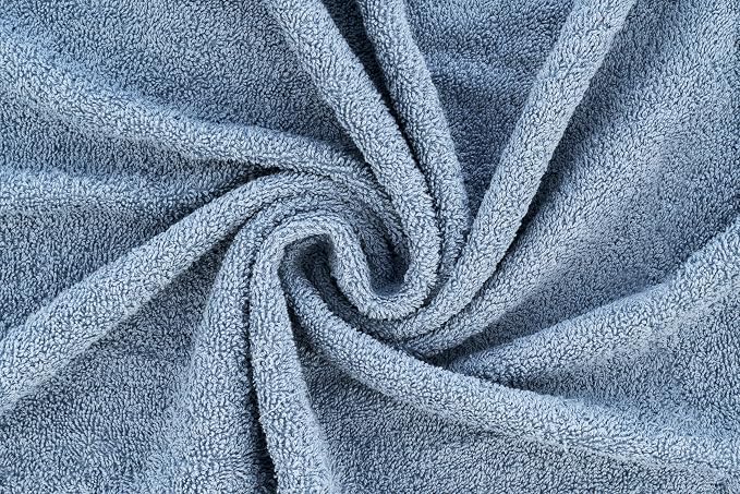 CASA COPENHAGEN He & She 2 Pieces Large Bath Sheet Set- Dusty Blue + Pink - Image 4