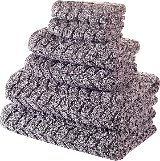 Turkish Cotton Ultra-Soft Plush Absorbent Quick Dry Bathroom Towel Set - Image 3