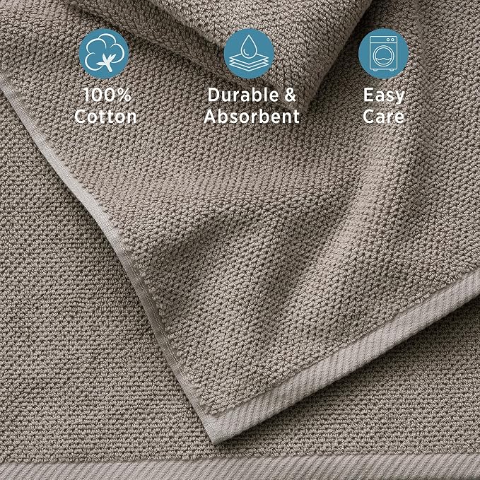 Welhome Franklin 100% Cotton Popcorn Textured Towel Set - Image 8