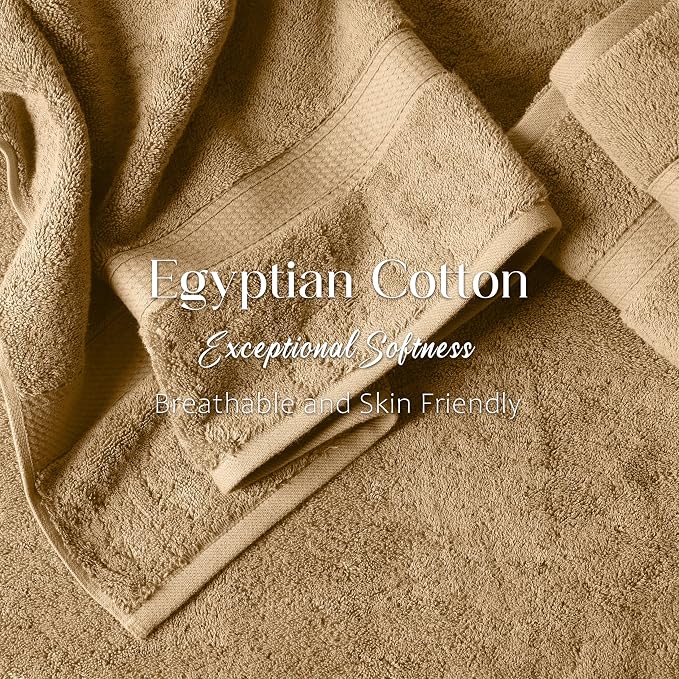 Superior Egyptian Cotton Pile Bath Towel Set of 2, Ultra Soft Luxury Towels - Image 5