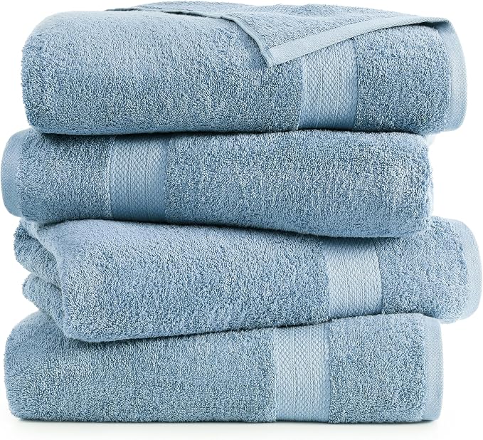 LANE LINEN 100% Ring Spun Cotton 4 Pack Bath Towels - Image 2