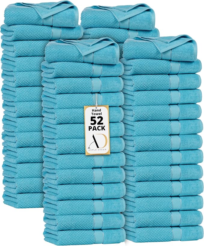 Ample Decor 100% Cotton Sky Blue 18 X 28 Inch Hand Towel by AmpleDecor
