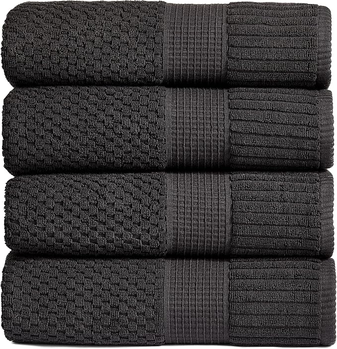 NY Loft Bath Towel 4 Pack, 100% Cotton, Super Soft & Absorbent, Premium Thick by NYLoft