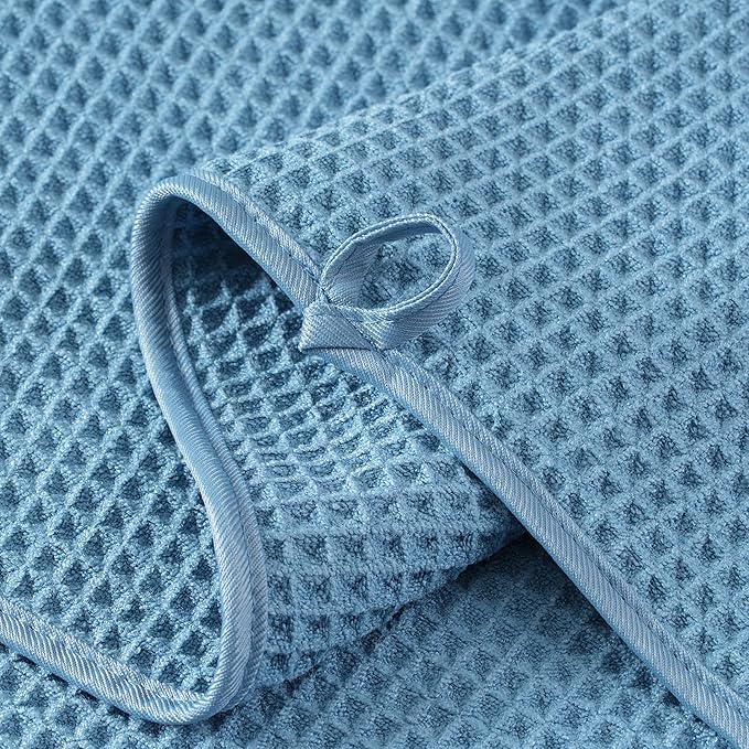 Microfiber Waffle Hand Towels, 4 Pieces, Fast Drying, Lint Free - Image 3