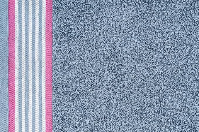 CASA COPENHAGEN He & She 2 Pieces Large Bath Sheet Set- Dusty Blue + Pink - Image 3