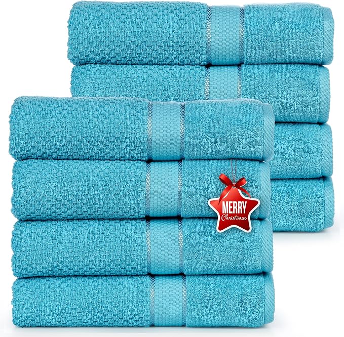 Ample Decor 100% Cotton Sky Blue 18 X 28 Inch Hand Towel by AmpleDecor