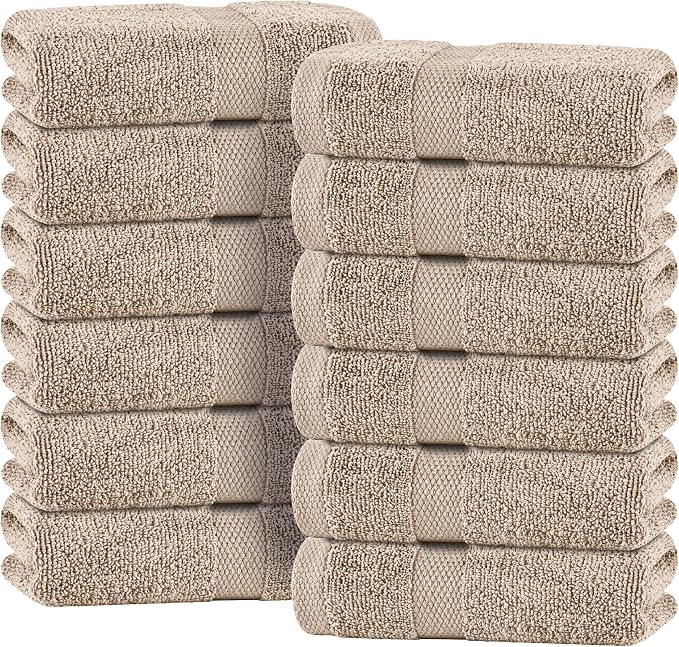 White Classic Wealuxe Taupe Hand Towels by WhiteClassic