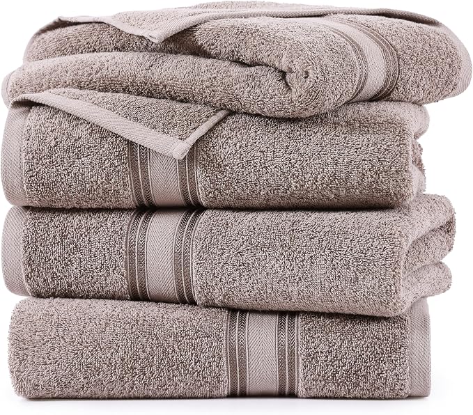 LANE LINEN 100% Cotton Bath Towels Set of 4 - Image 2