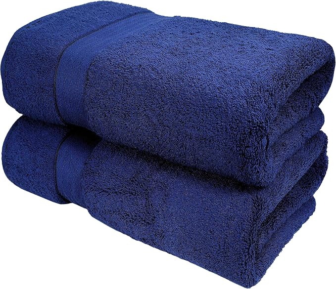 GLAMBURG 700 GSM Premium Cotton 2-Pack Oversized Extra Large Bath Sheet Set by GLAMBURG
