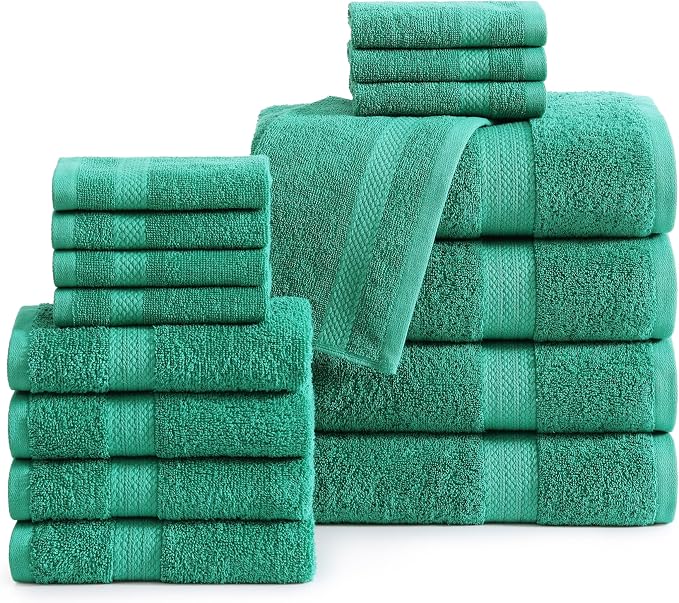 LANE LINEN 100% Ring Spun Cotton Premium Bath Towel Set, 8 Washcloths, 6 Hand by LaneLinen