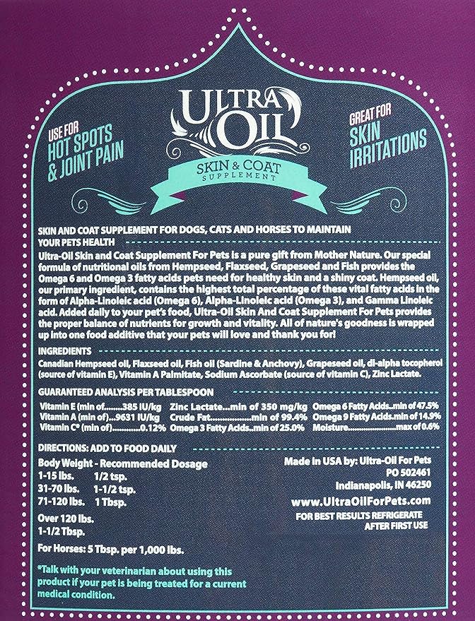Ultra Oil Dog & Cat Supplement - 32oz - - Image 8