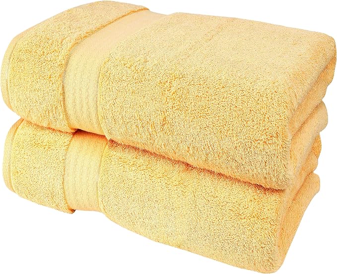GLAMBURG 700 GSM Premium Cotton 2-Pack Oversized Extra Large Bath Sheet Set by GLAMBURG