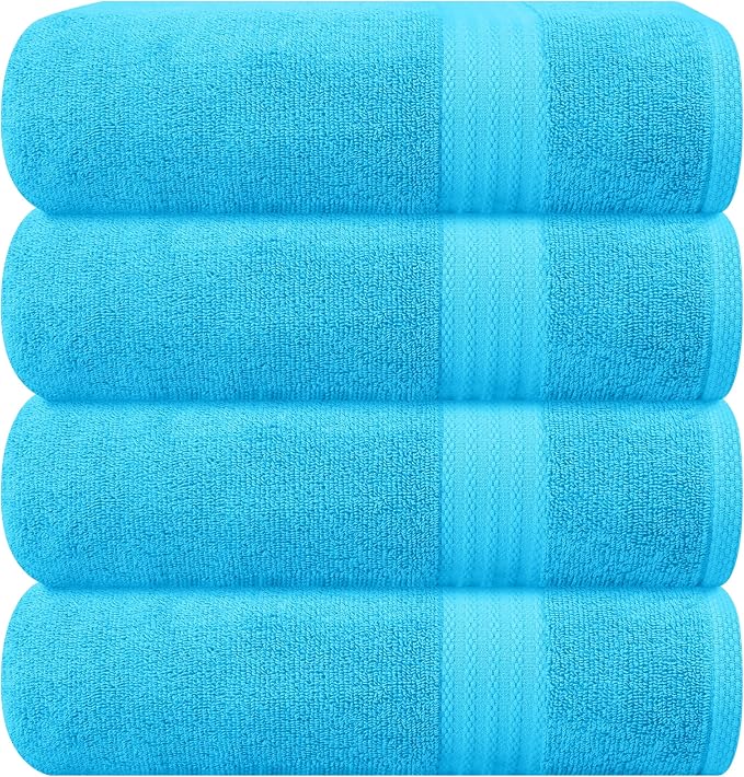 GLAMBURG Premium Cotton 4 Pack Bath Towel Set by GLAMBURG