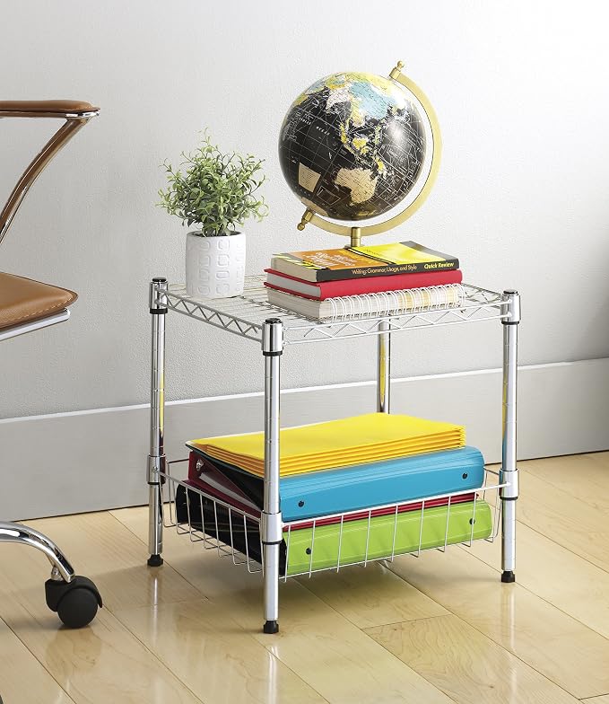 Whitmor 2 Tier Metal Storage Shelves, Heavy Duty Shelf - Image 2