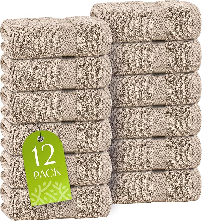 White Classic Taupe Washcloths Set by WhiteClassic