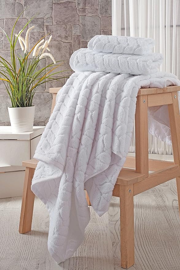 BAGNO MILANO Turkish Bath Towels, Soft Plush Jacquard Luxury Bath Towels - Image 2