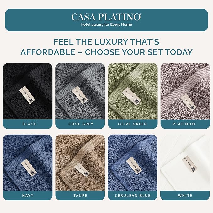Casa Platino 100% Cotton Washcloths 6 Pack - Image 8