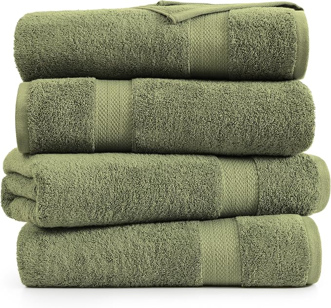 LANE LINEN 100% Mercerized Cotton Bath Sheet Set of 4 - Image 2
